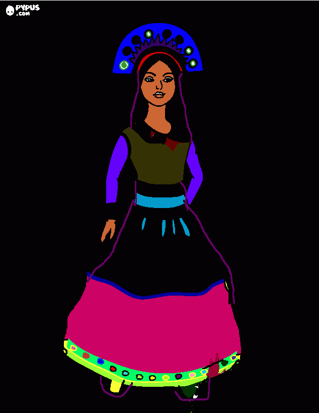 reina inca para colorear