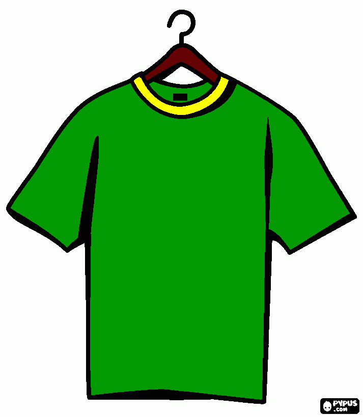 REMERA PINTADA COLOR VERDE para colorear