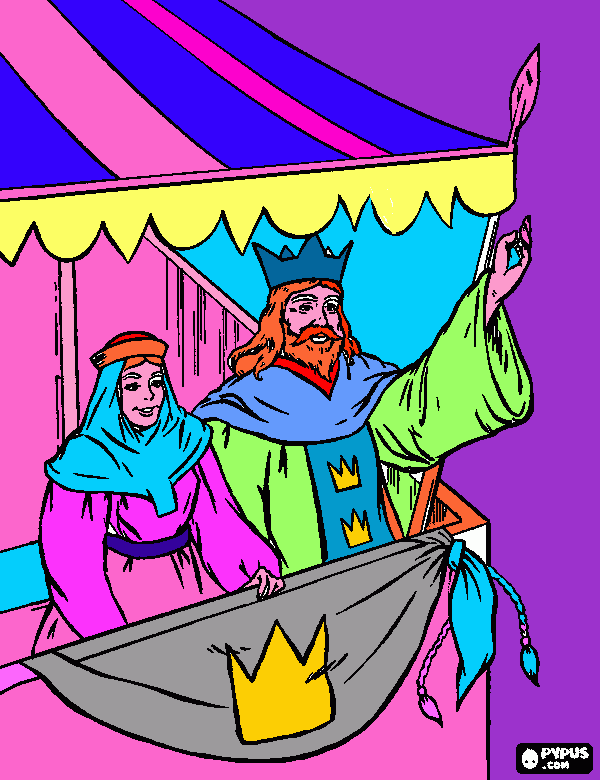 rey y reina para colorear