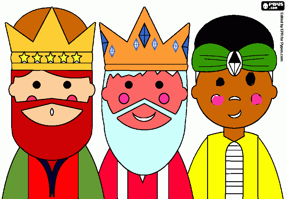 reyes magos coloreados para colorear