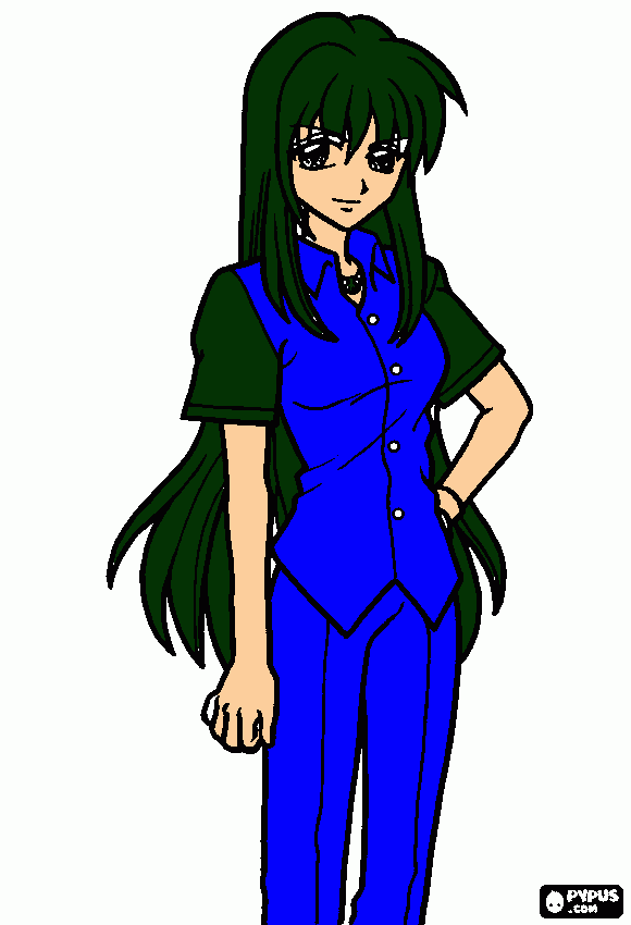 rina con su nuevo uniforme para colorear
