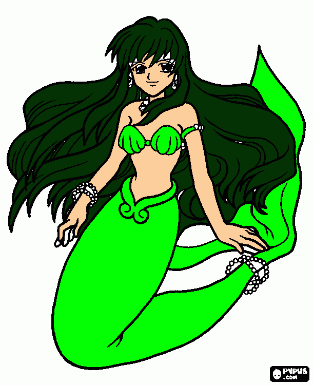 rina princesa de la perla verde para colorear