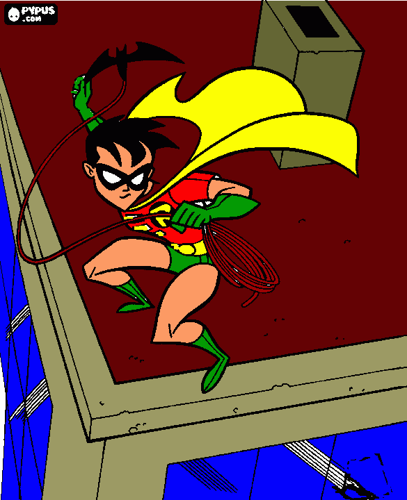 Robin el ayudante de batman para colorear