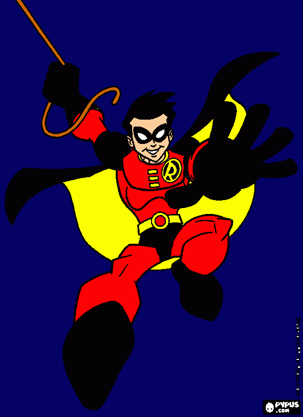 Robin: Rojo-Negro(Invierno) para colorear