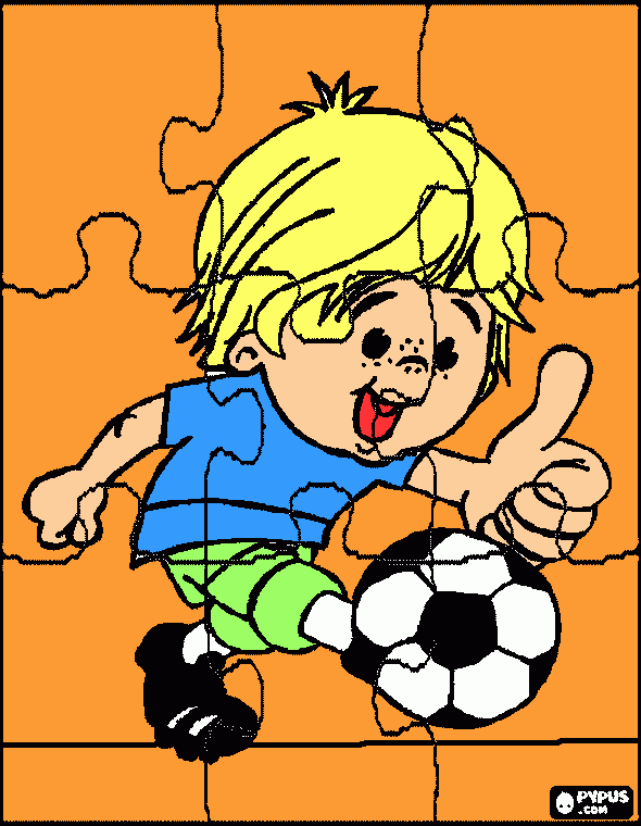 rompecabeza futbol para colorear