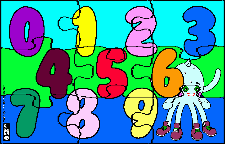 rompecabeza numeros para colorear