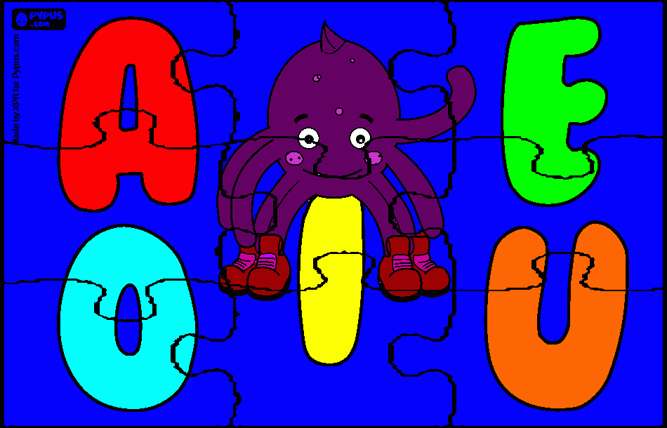 rompecabeza vocales para colorear