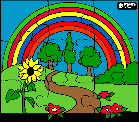 rompecabezas de la primavera para colorear