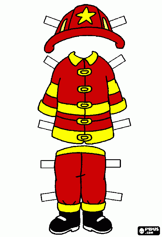 ropa bombero para colorear