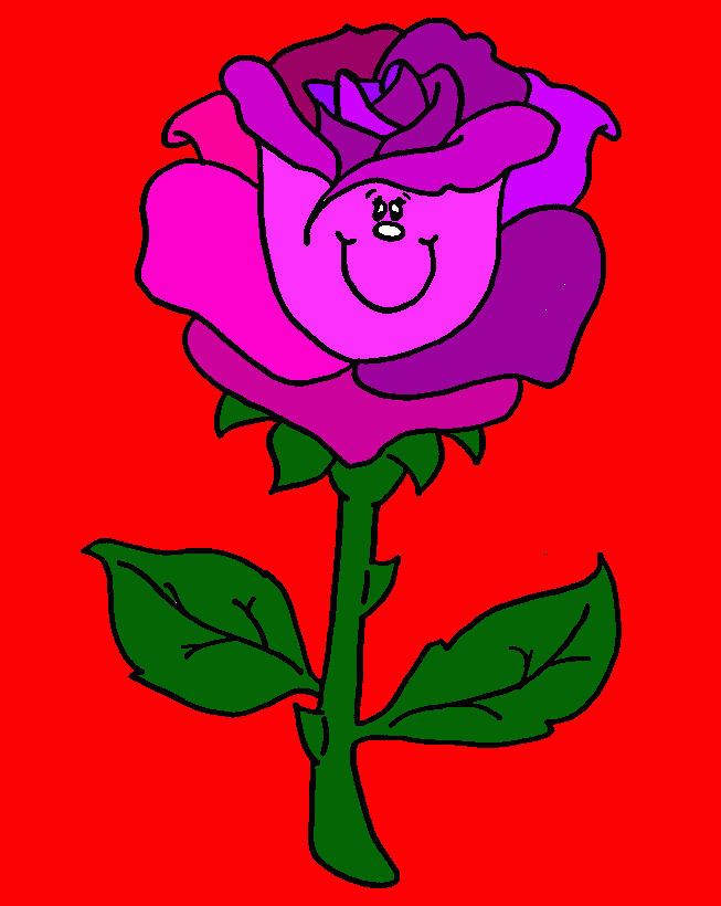 rosa feliz para colorear