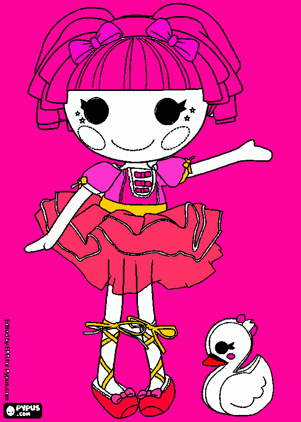 rosa  vestido  rosa   y  un    cisne para colorear