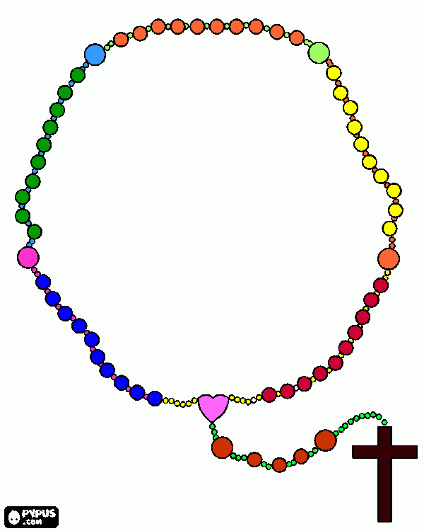 rosario de colores variados para colorear