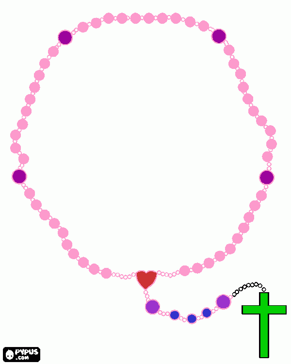 Rosario para rezar para colorear