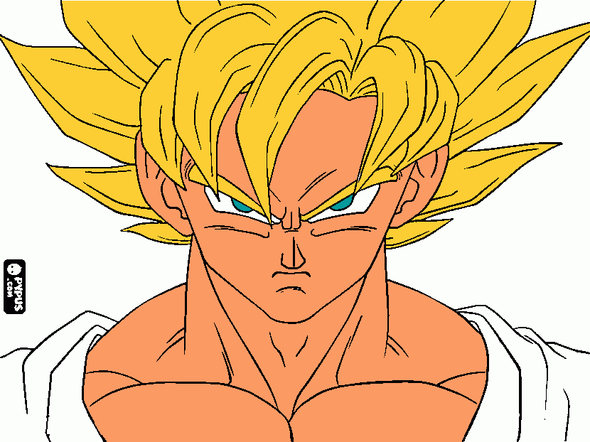 Rostro Goku para colorear, Rostro Goku para imprimir Rostro Goku para colorear, Rostro Goku para imprimir