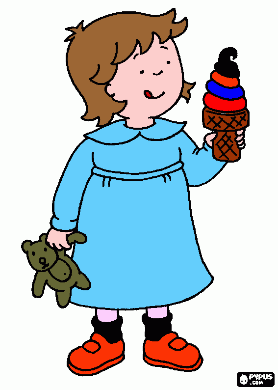 rosy tomando helado para colorear