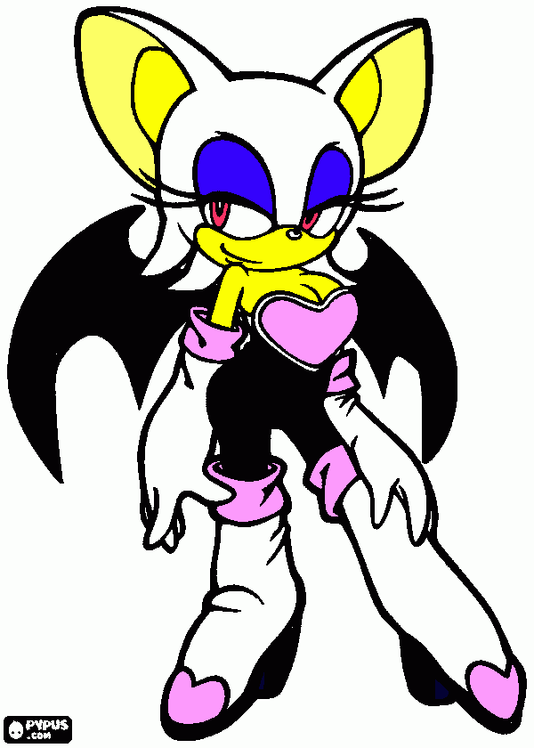 rouge the bat para colorear