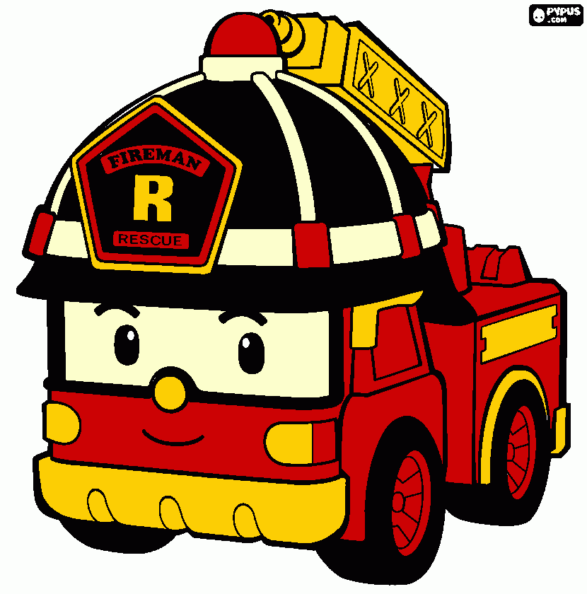 ROY Bombero para colorear
