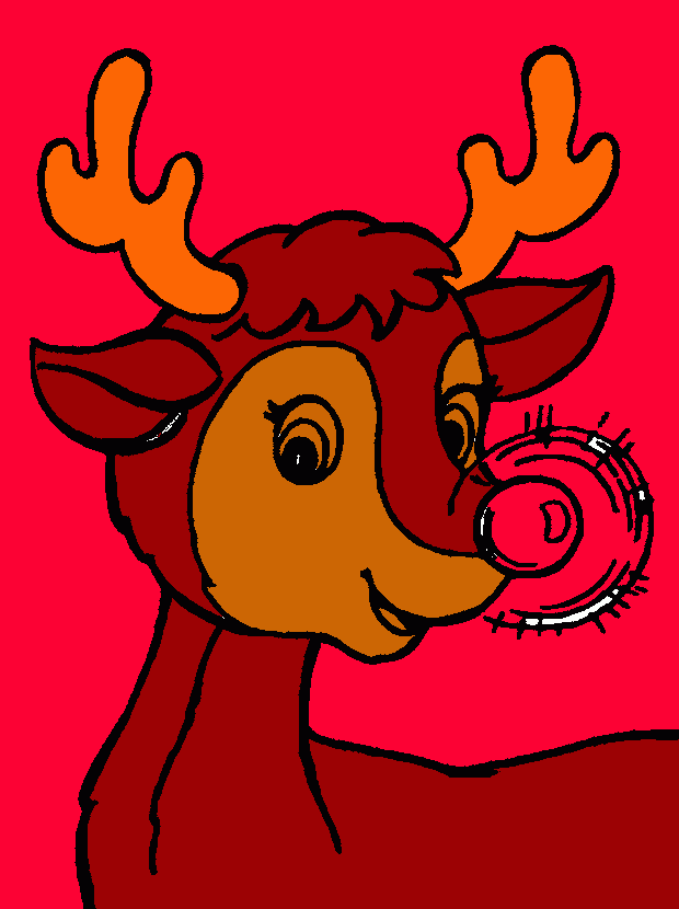 RUDOLF NARIZ ROJA para colorear