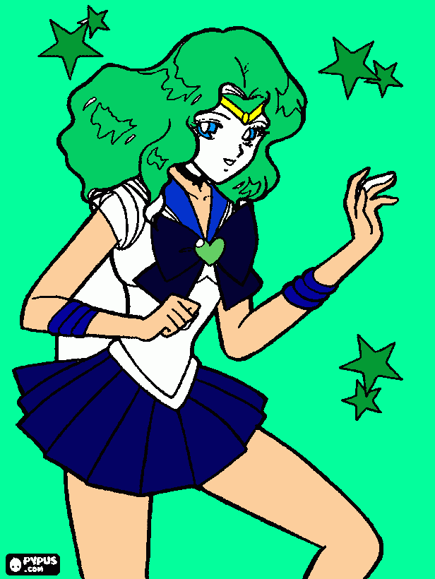 sailor naptune michiru para colorear