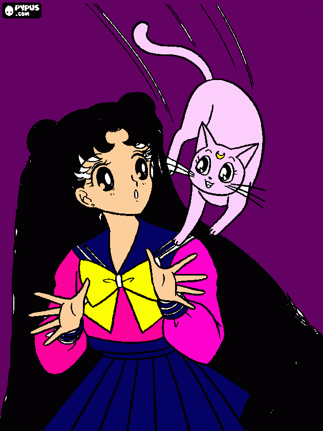 sailor universoa y diana creacion para colorear