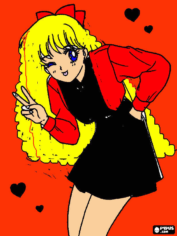sailor vino, sailor v mina aino para colorear