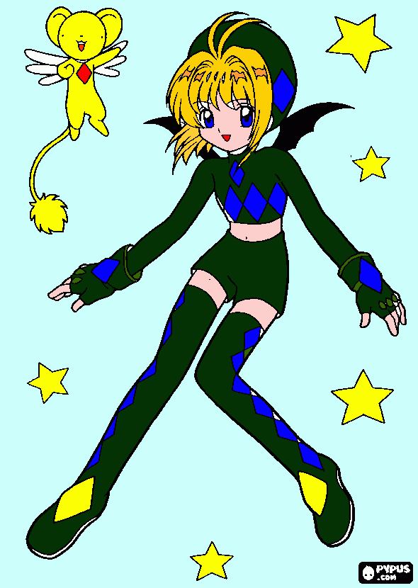 sakura card capton para colorear