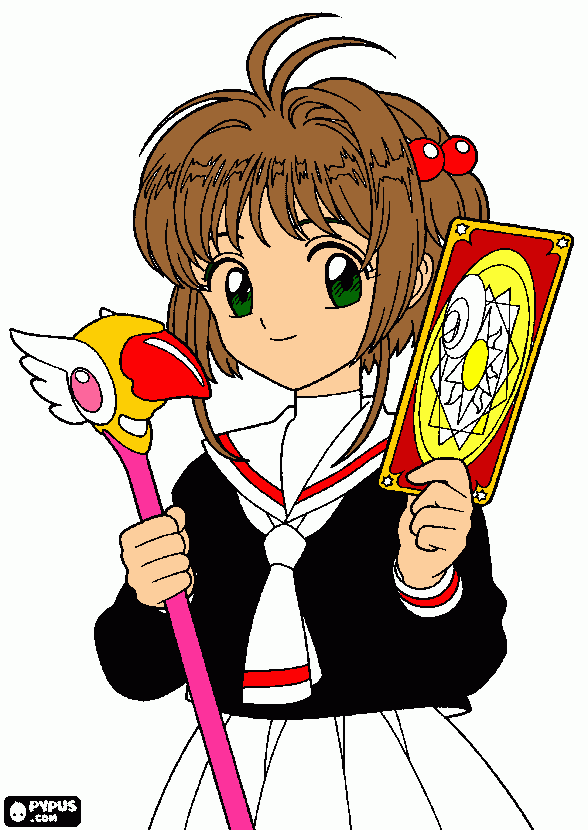 sakura card captor para colorear