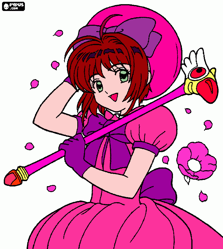 sakura carpcaptor para colorear