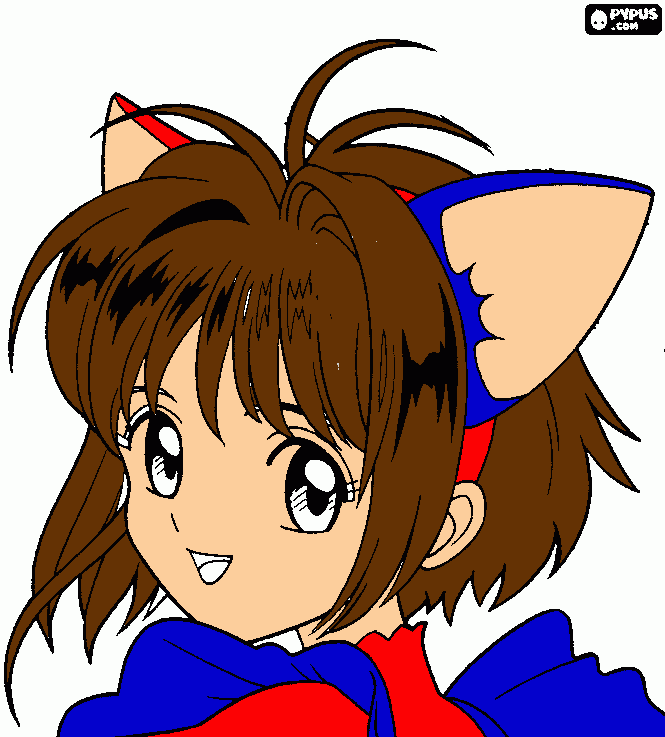 sakura kinomoto para colorear