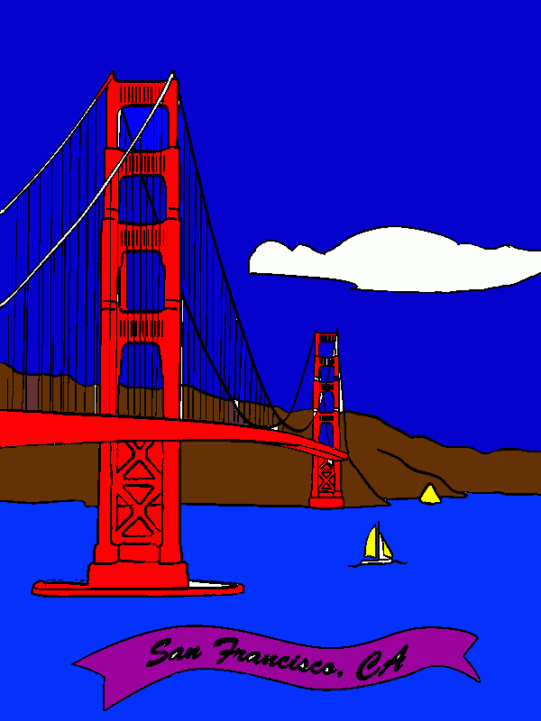 san francisco para colorear