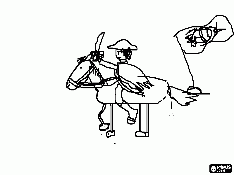 San Martin, dibujo en blanco y negro para colorear