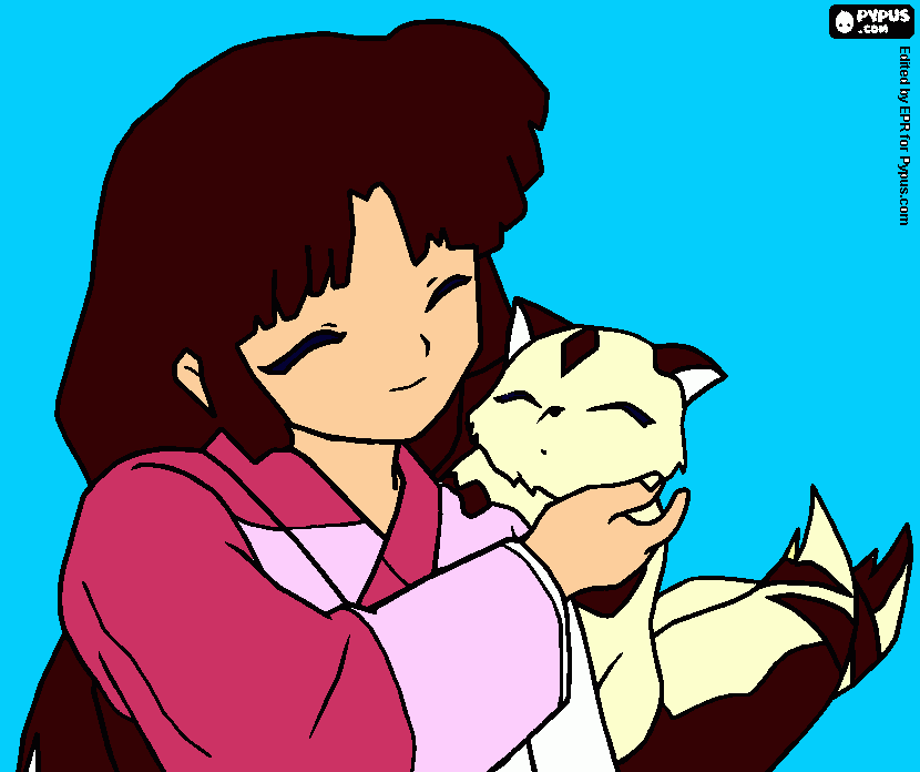 sango y kirar para colorear