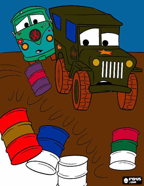 Sarge y Filmore  para colorear
