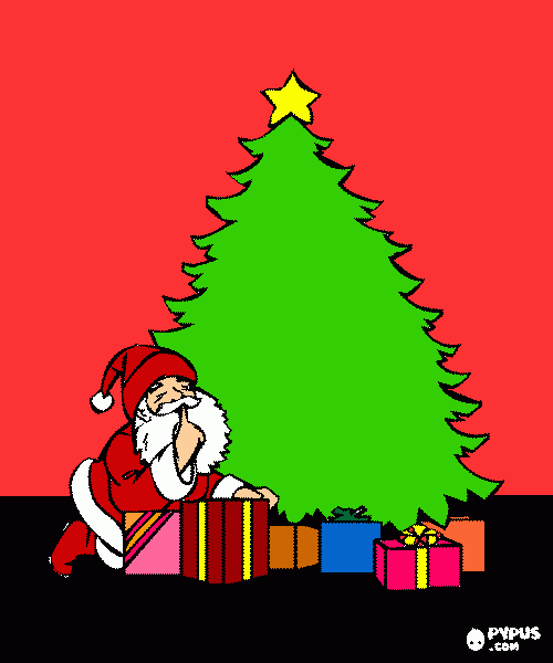 satacol un arbolito de navidad  y muchos regalos para colorear