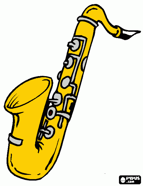 sax alto  para colorear