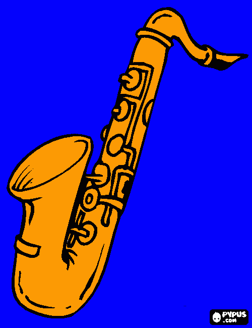 saxofón para colorear