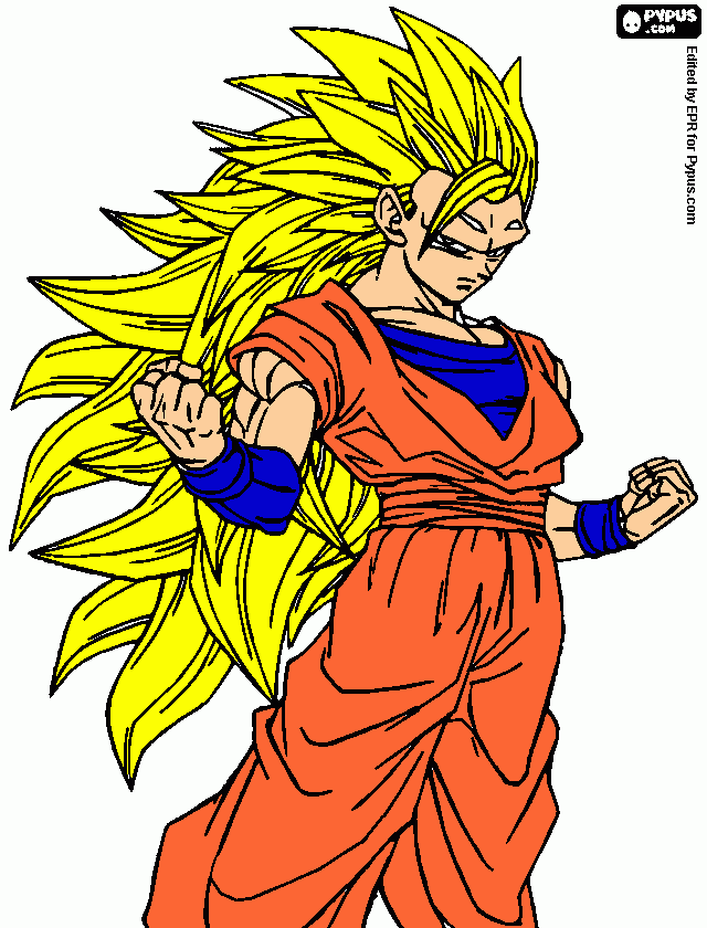 sayayin 3 transformacion para colorear