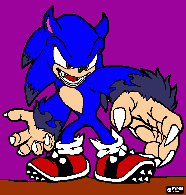 SB Sonic Lobo para colorear