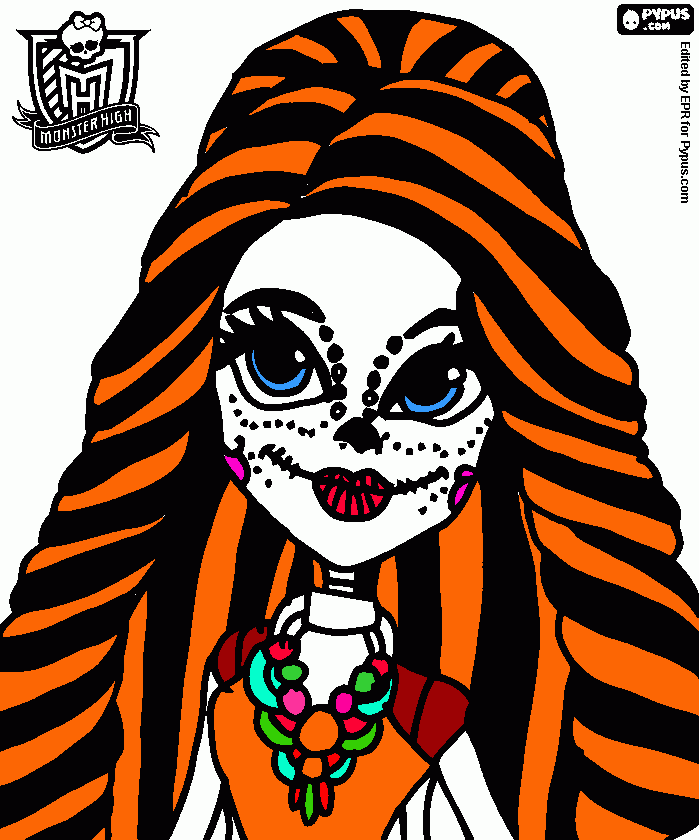 scarlita calavera para colorear