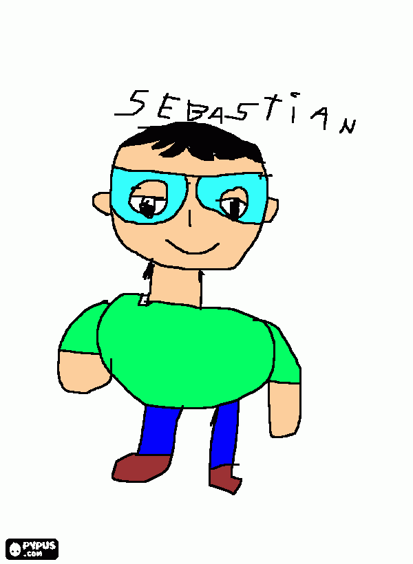 sebastian con gafas para colorear