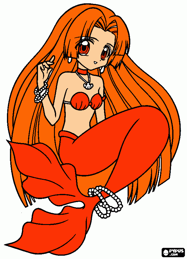 seirs princesa de la perla naranja para colorear