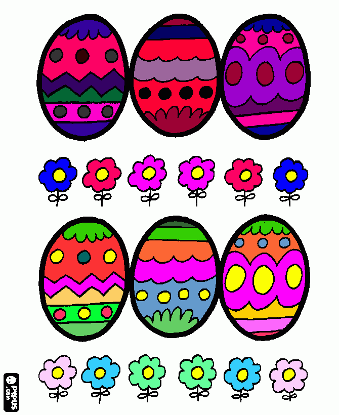 seis huevos para colorear