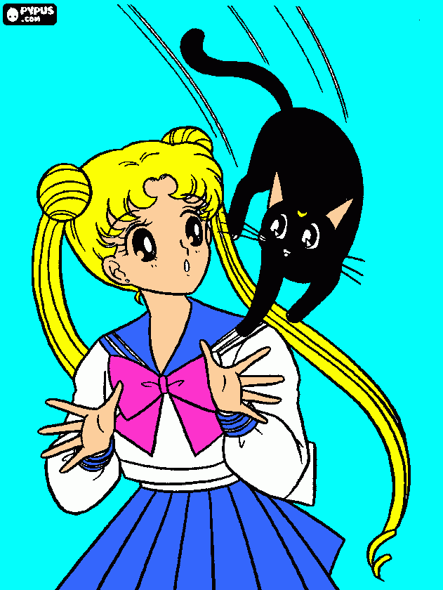 Selena y Luna para colorear