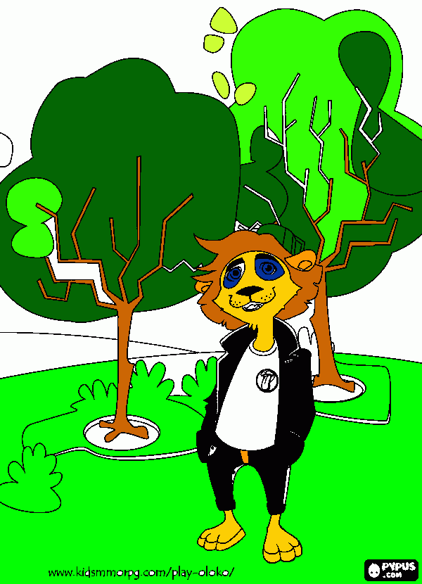 sergio y un leon drogado para colorear