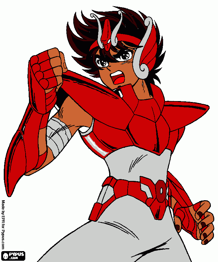 seya en rojo para colorear