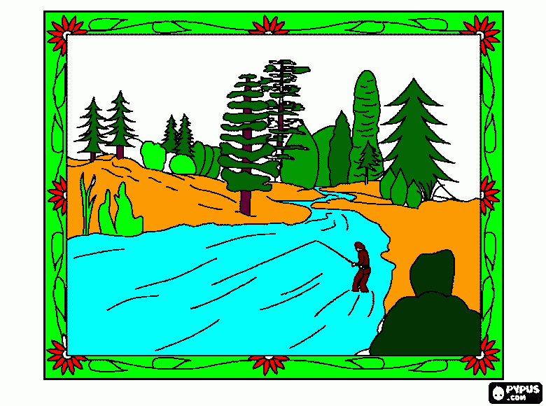 señor pescando para colorear