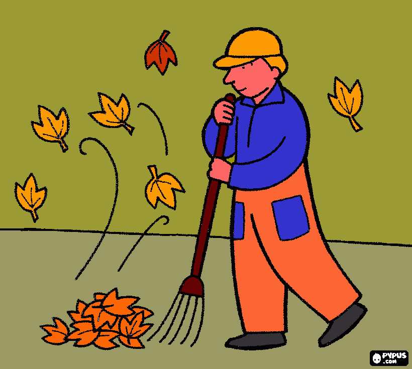 señor trabajando para colorear