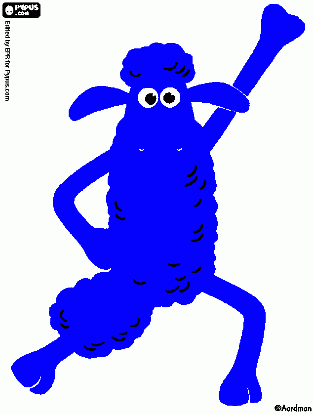 shaun el  cordero para colorear