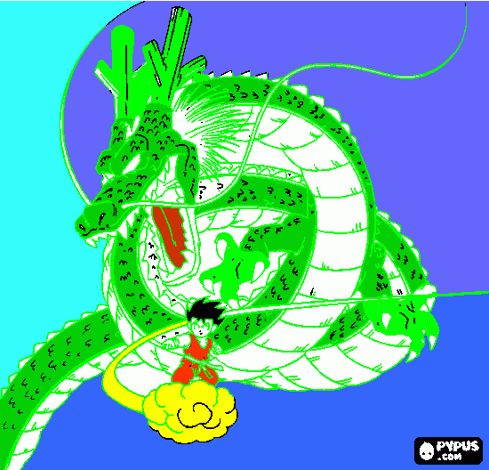 shelong y goku para colorear