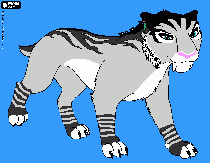 Shira la bella tigresa dientes de sable de ice age para colorear